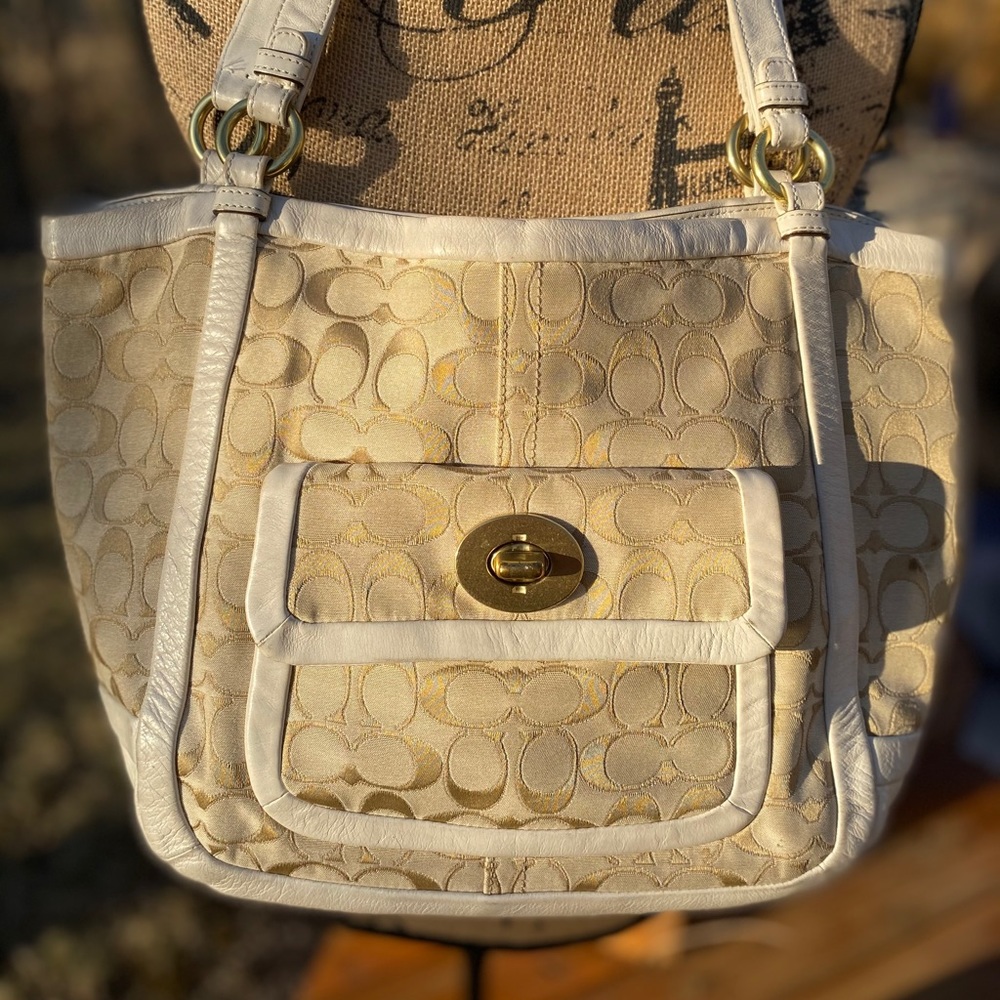 Authentic Coach Cricket Turn-Lock Satchel Purse